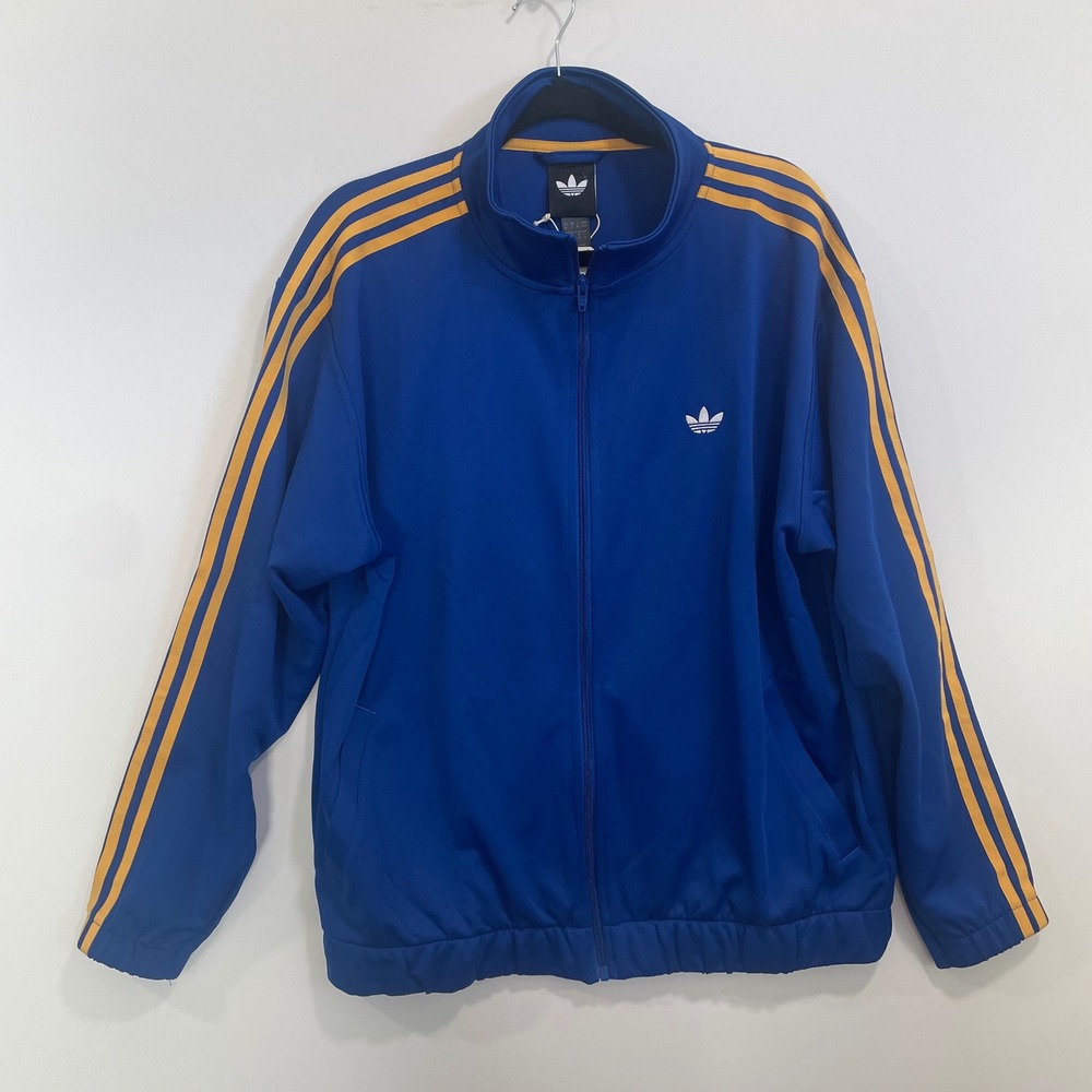 Adidas Skateboarding Superfire Track Jacket Blue Yellow KC9174 Mens Medium NWT
